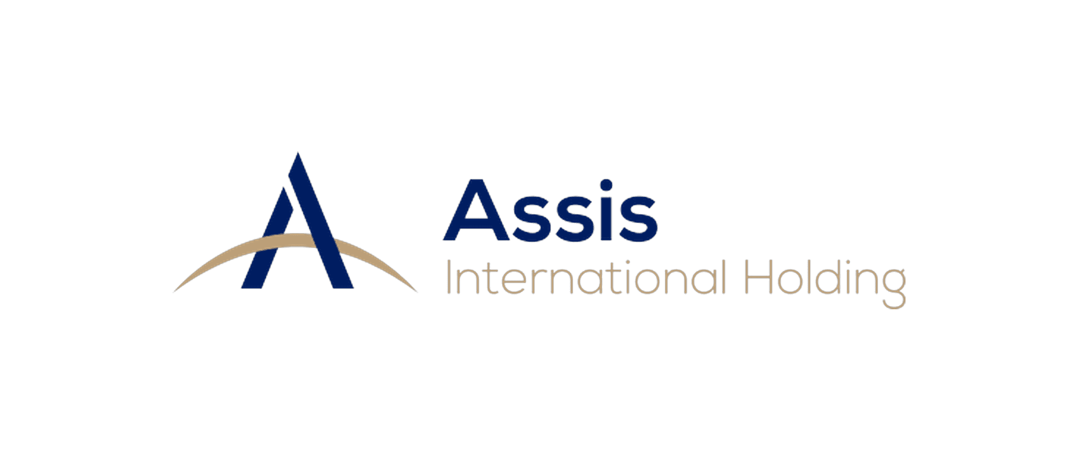 Logotipo da Assis International Holding em azul-marinho e dourado