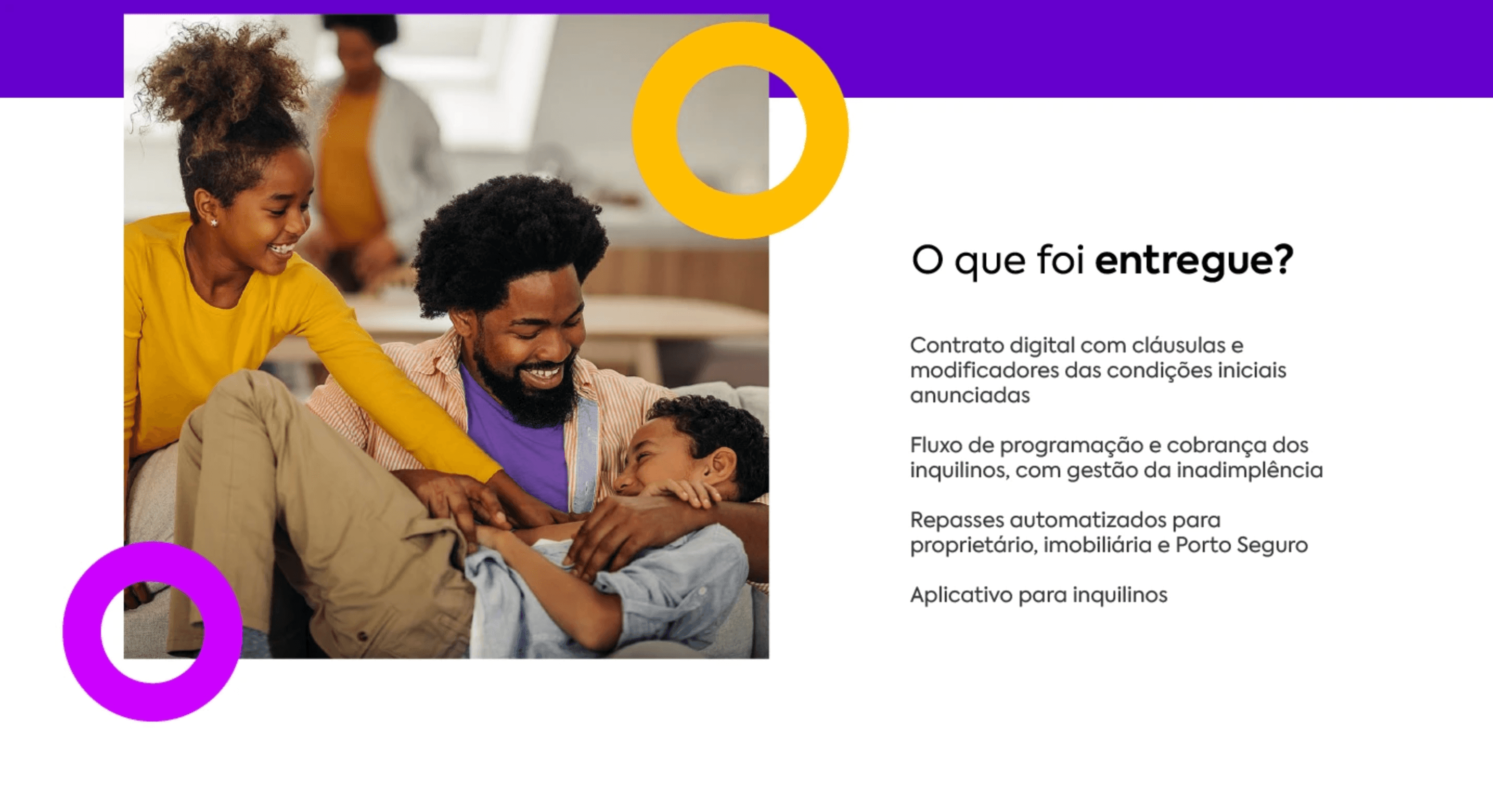 O que foi entregue: contrato digital, cobrança, repasses e app
